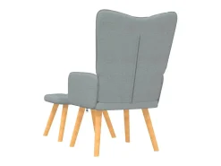 Sillón relax con taburete tela gris claro