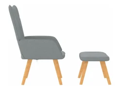 Sillón relax con taburete tela gris claro