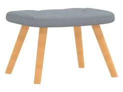 Sillón relax con taburete tela gris claro