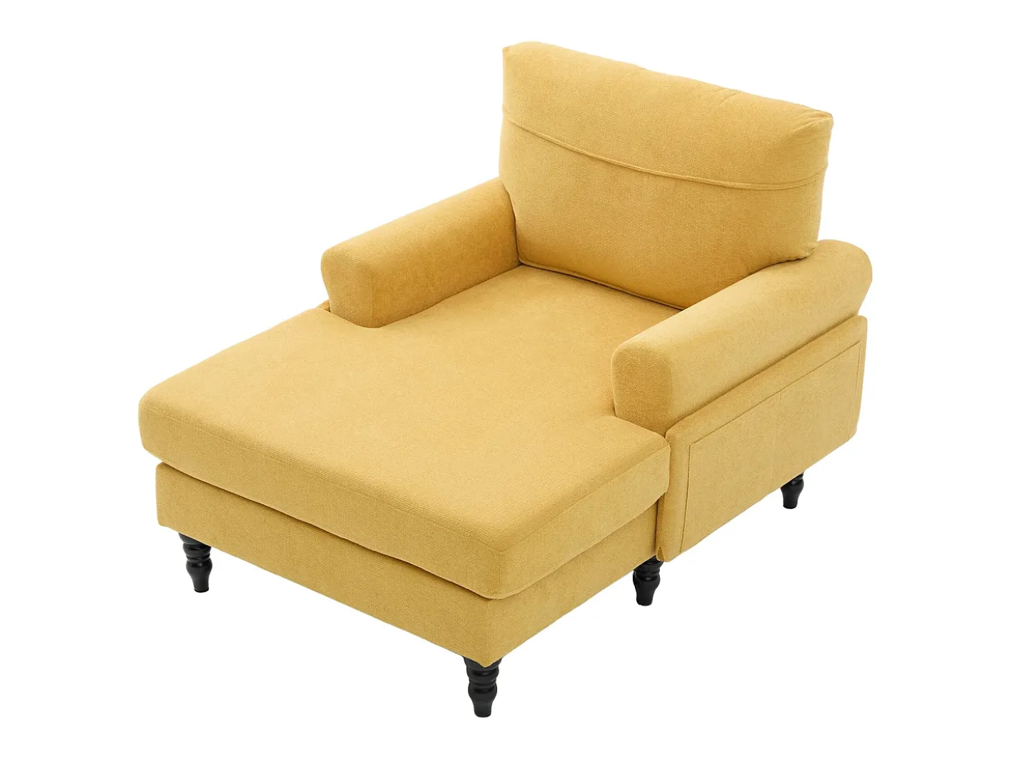 Sillón Relax de 1 Plaza en Chenilla - Respaldo Envolvente, Asiento Extra Profundo 100cm, Estructura 250kg - Para Salón, Oficina o Balcón - Patas de Madera Maciza