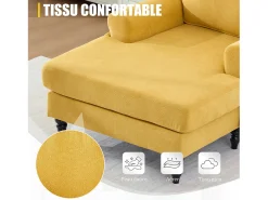 Sillón Relax de 1 Plaza en Chenilla - Respaldo Envolvente, Asiento Extra Profundo 100cm, Estructura 250kg - Para Salón, Oficina o Balcón - Patas de Madera Maciza