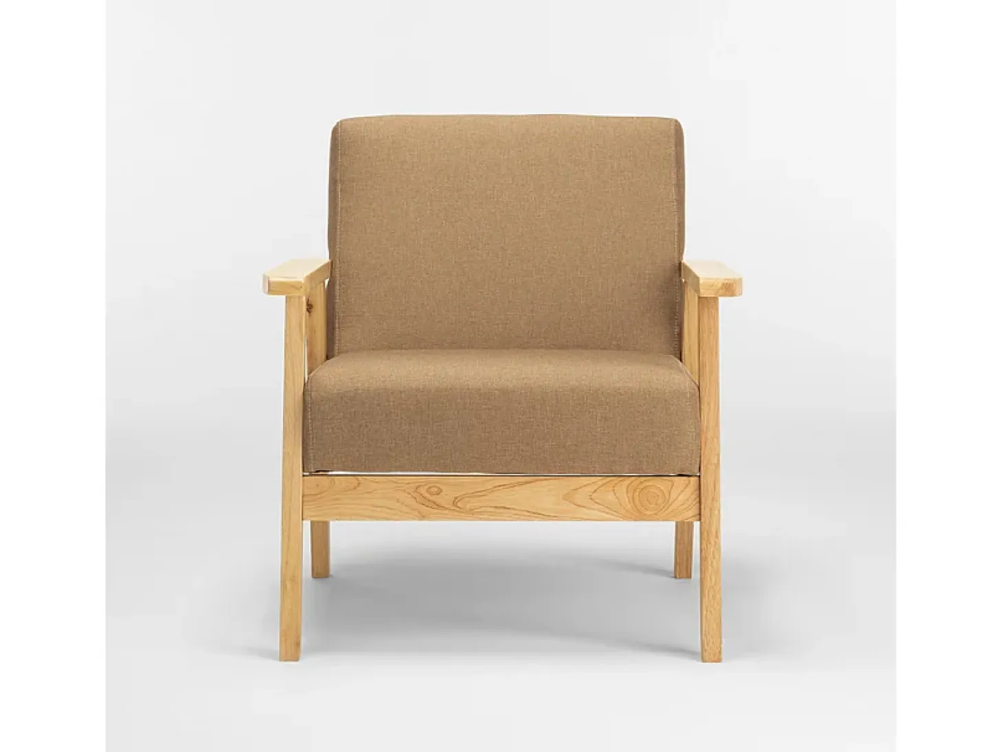 Sillón relax de diseño vintage de madera con reposabrazos Uteplass - Beige