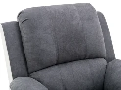 Sillón relax de microfibra y piel sintética gris y blanco BRODY