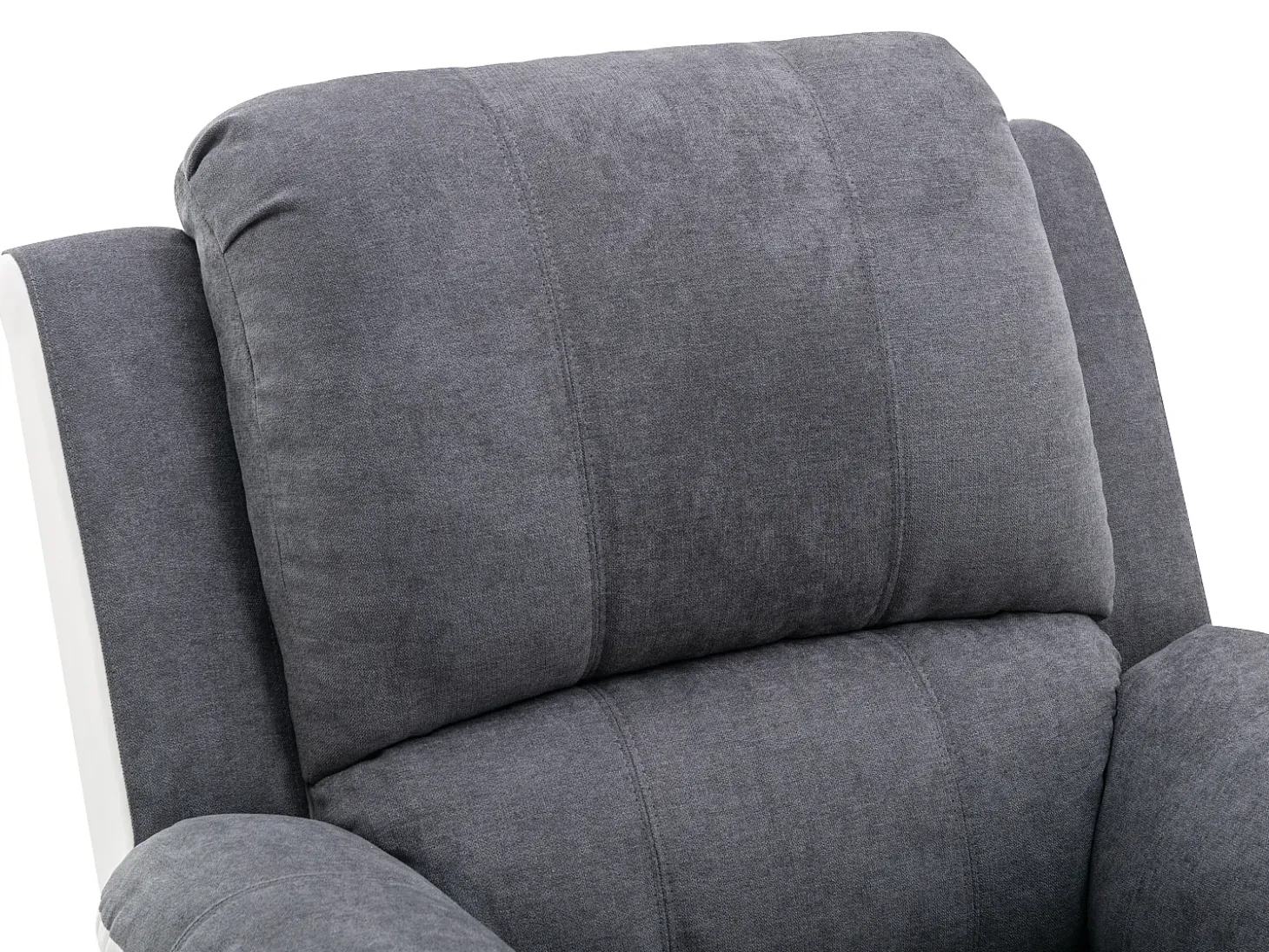 Sillón relax de microfibra y piel sintética gris y blanco BRODY