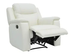 Sillón relax de piel de becerro color blanco marfil EVASION