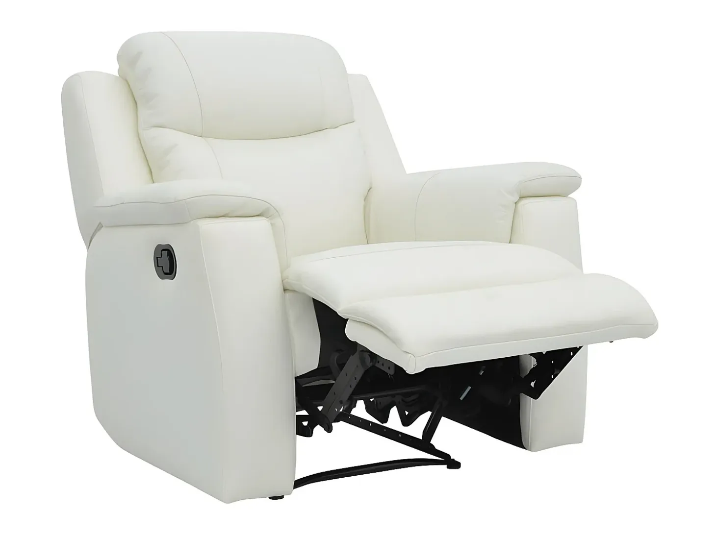 Sillón relax de piel de becerro color blanco marfil EVASION