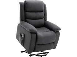 Sillón relax eléctrico de tela antracita NADINE