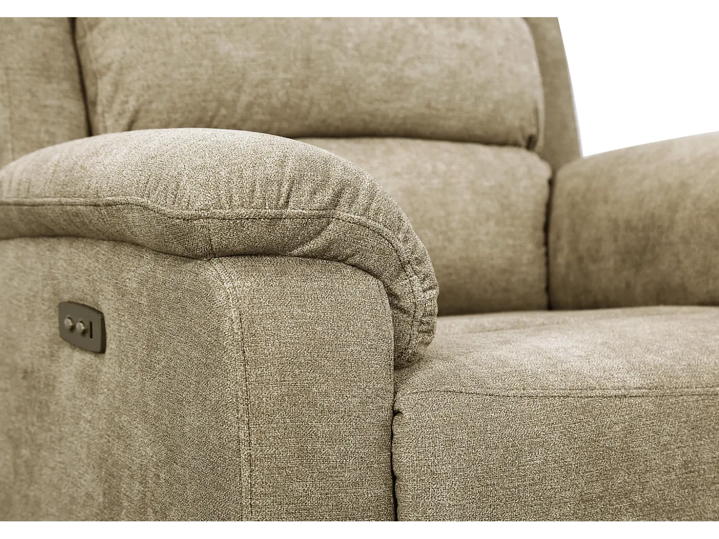 Sillón relax eléctrico de tela topo reposapiés y respaldo reclinables NEVERS