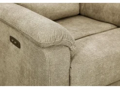 Sillón relax eléctrico de tela topo reposapiés y respaldo reclinables NEVERS
