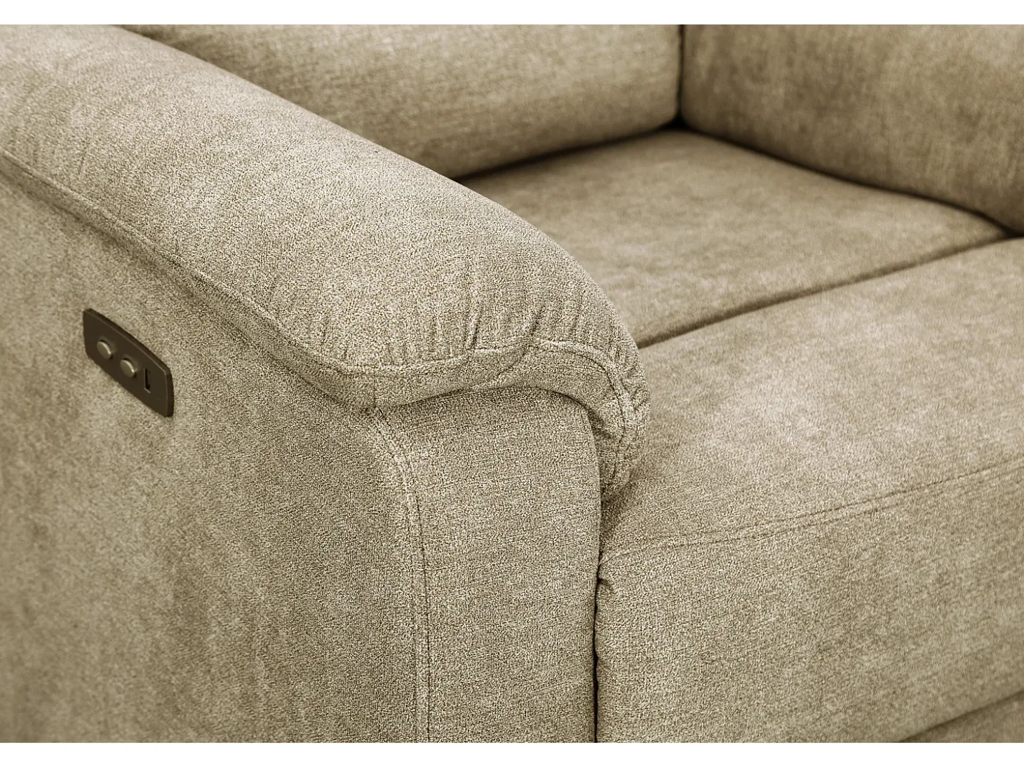 Sillón relax eléctrico de tela topo reposapiés y respaldo reclinables NEVERS