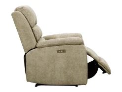 Sillón relax eléctrico de tela topo reposapiés y respaldo reclinables NEVERS
