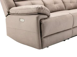 Sillón relax eléctrico de tela gris topo con 1 puerto USB DOLENE