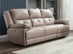 Sillón relax eléctrico de tela gris topo con 1 puerto USB DOLENE