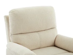 Sillón relax eléctrico de terciopelo beige LUNANO
