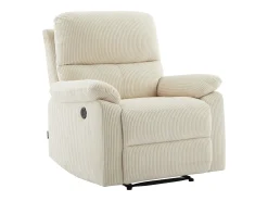 Sillón relax eléctrico de terciopelo beige LUNANO