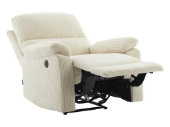 Sillón relax eléctrico de terciopelo beige LUNANO