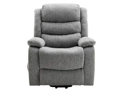 Sillón relax eléctrico de tela gris claro NADINE