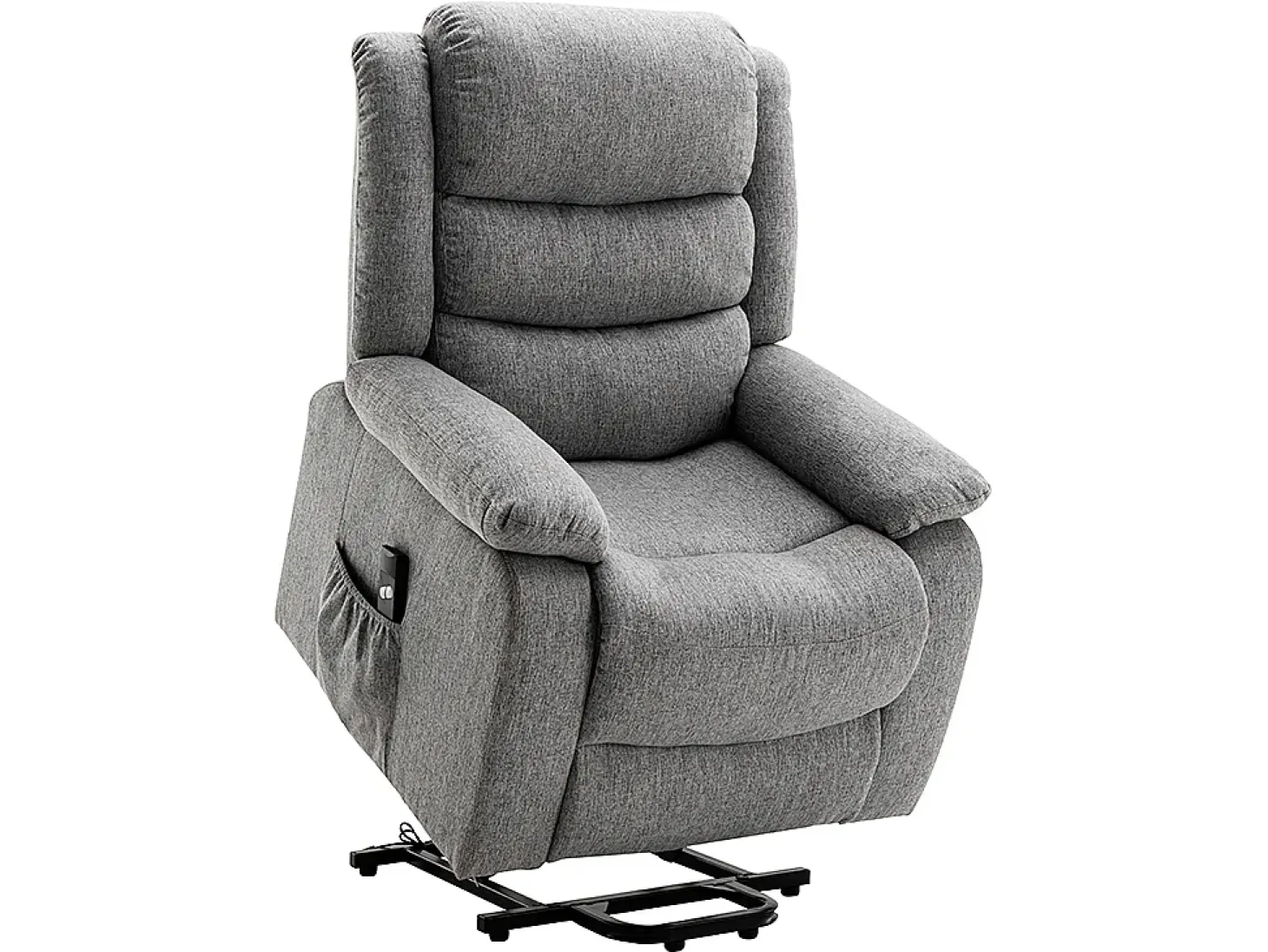 Sillón relax eléctrico de tela gris claro NADINE