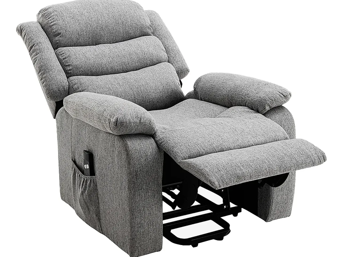 Sillón relax eléctrico de tela gris claro NADINE