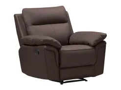 Sillón relax mecánico de piel de búfalo marrón PAKITA