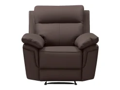 Sillón relax mecánico de piel de búfalo marrón PAKITA