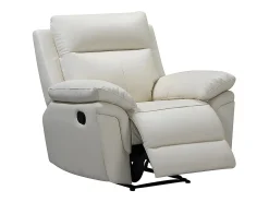 Sillón relax mecánico de piel de búfalo marfil PAKITA