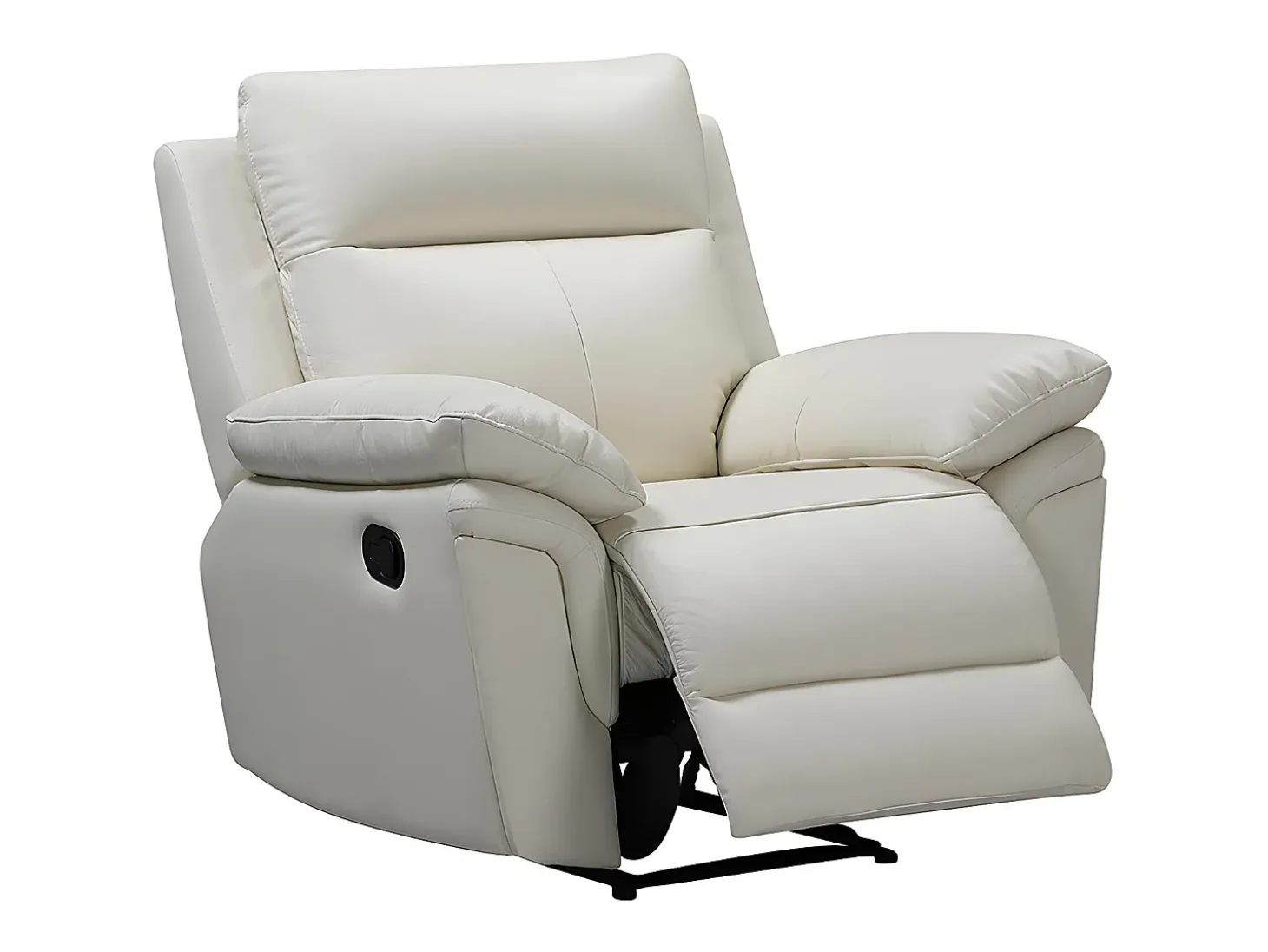 Sillón relax mecánico de piel de búfalo marfil PAKITA