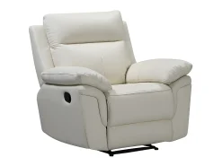 Sillón relax mecánico de piel de búfalo marfil PAKITA
