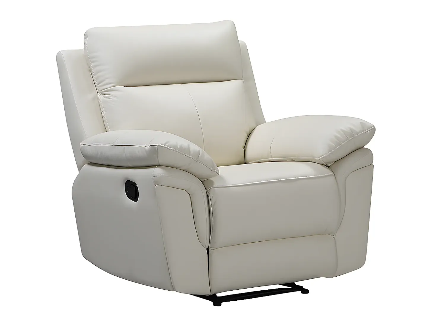 Sillón relax mecánico de piel de búfalo marfil PAKITA