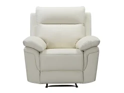 Sillón relax mecánico de piel de búfalo marfil PAKITA