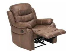 Sillón relax reclinable manual con reposapiés polipiel Panama - Marrón