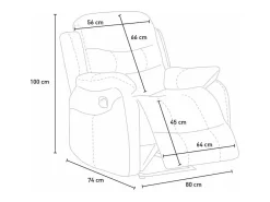 Sillón relax reclinable manual con reposapiés polipiel Panama - Marrón