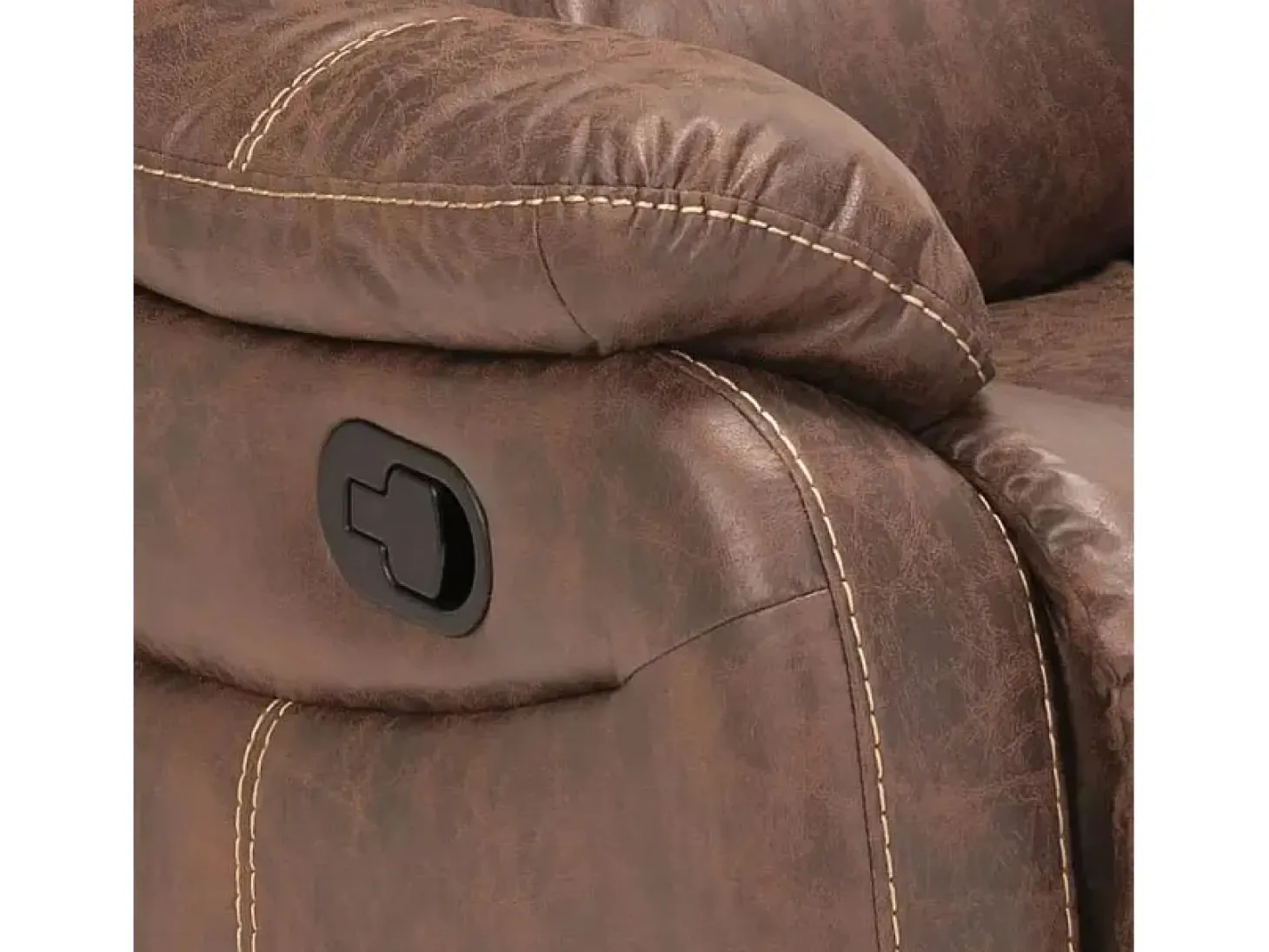Sillón relax reclinable manual con reposapiés polipiel Panama - Marrón