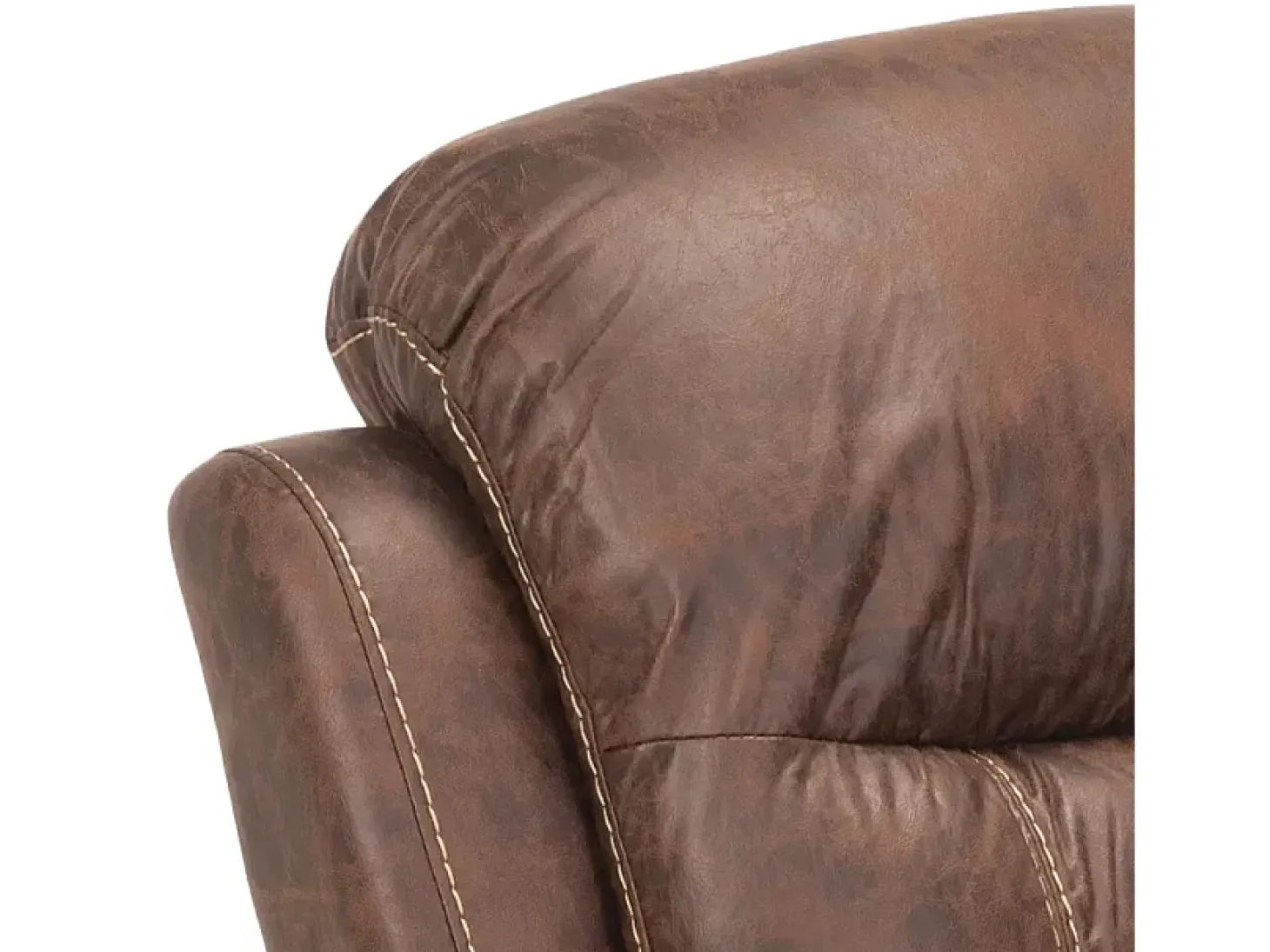 Sillón relax reclinable manual con reposapiés polipiel Panama - Marrón