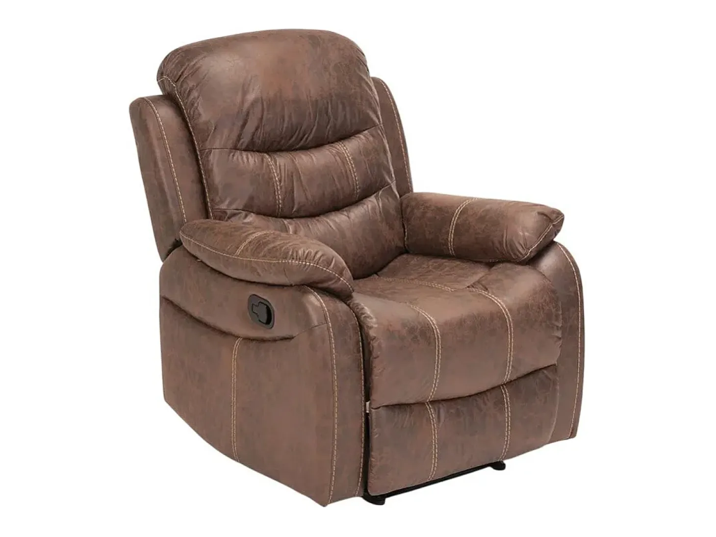 Sillón relax reclinable manual con reposapiés polipiel Panama - Marrón