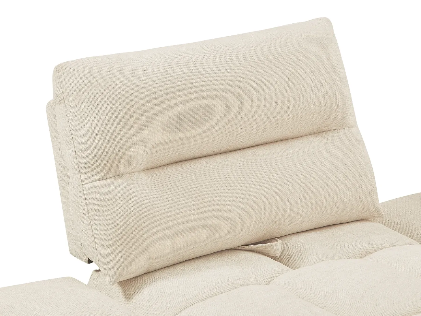 Sillón rinconera avanzado-retroceso en tela texturizada beige APOLIU