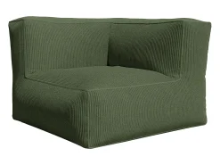 Sillón rinconera de pana color verde estilo contemporáneo NOUMARA