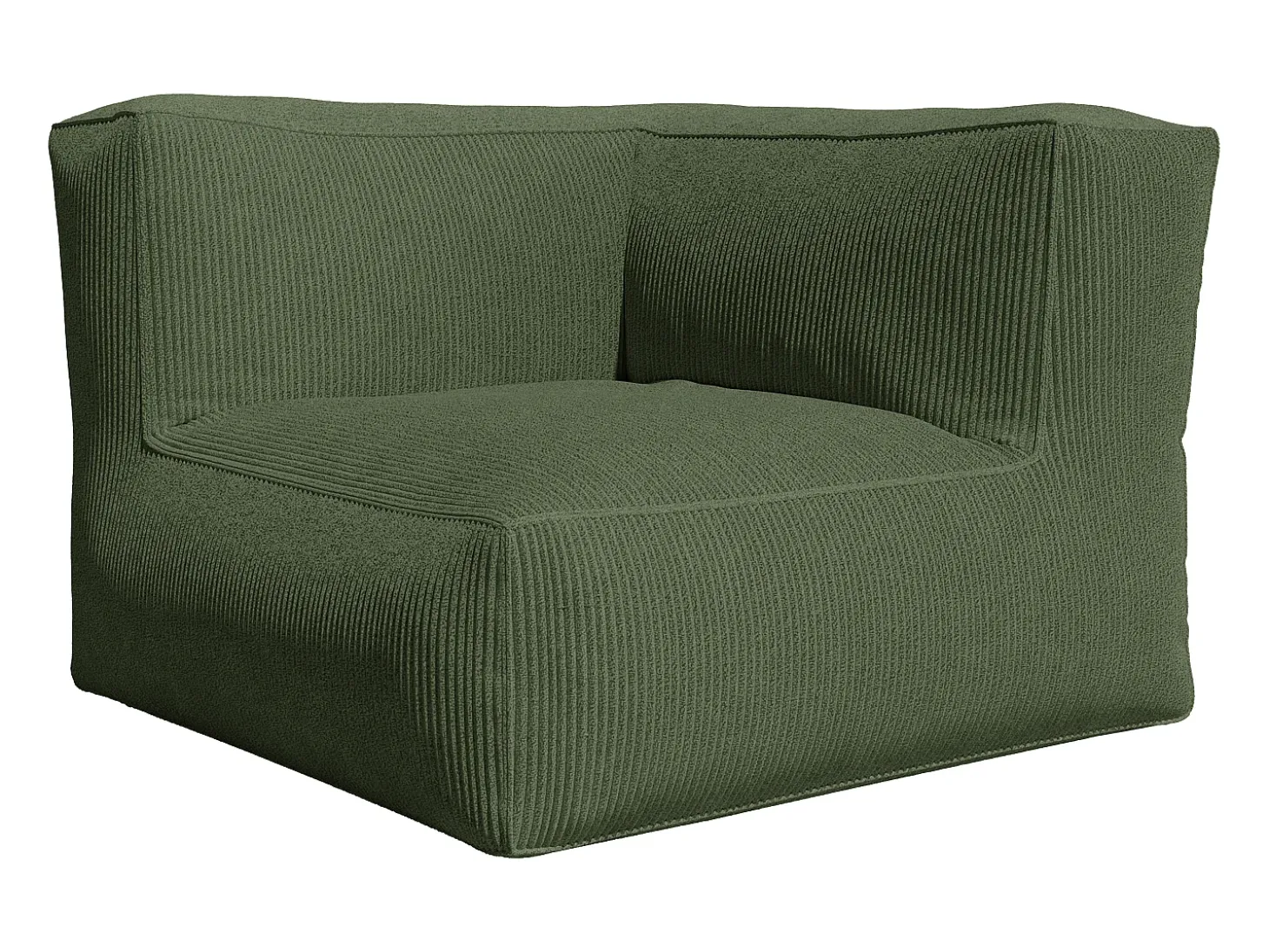 Sillón rinconera de pana color verde estilo contemporáneo NOUMARA