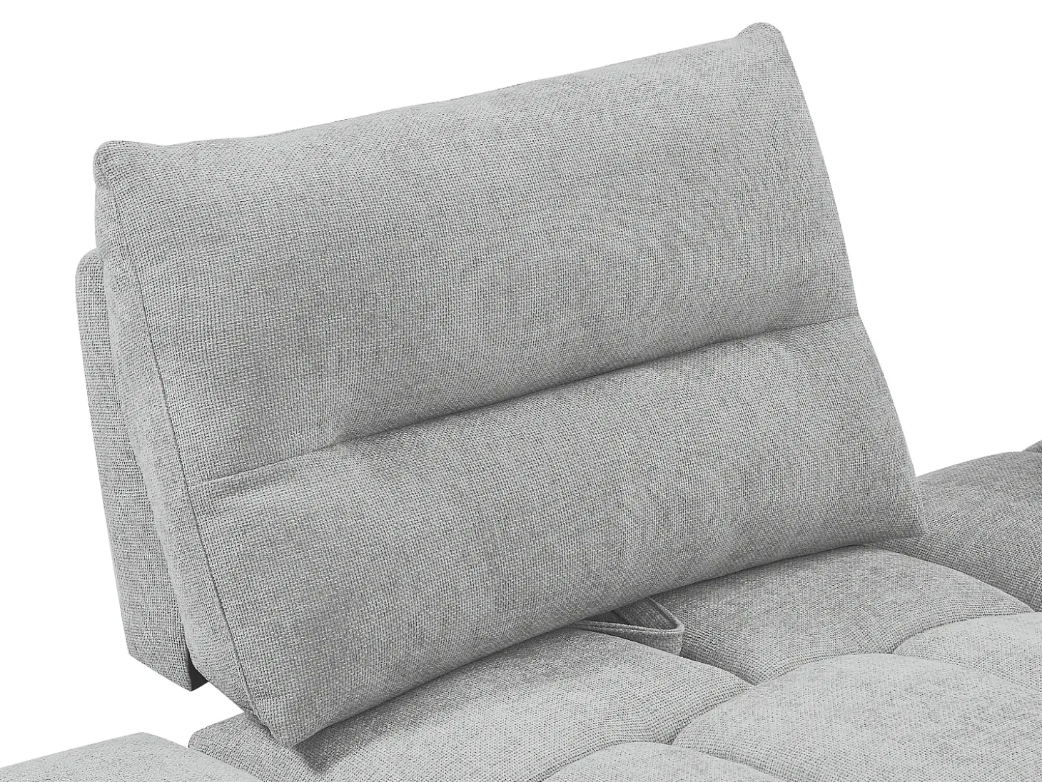 Sillón rinconera regulable en tela texturizada gris claro APOLIU