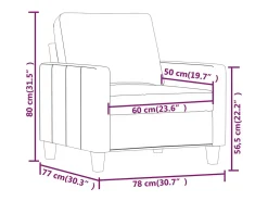 Sillón Rojo Burdeos 60 cm Piel Sintética