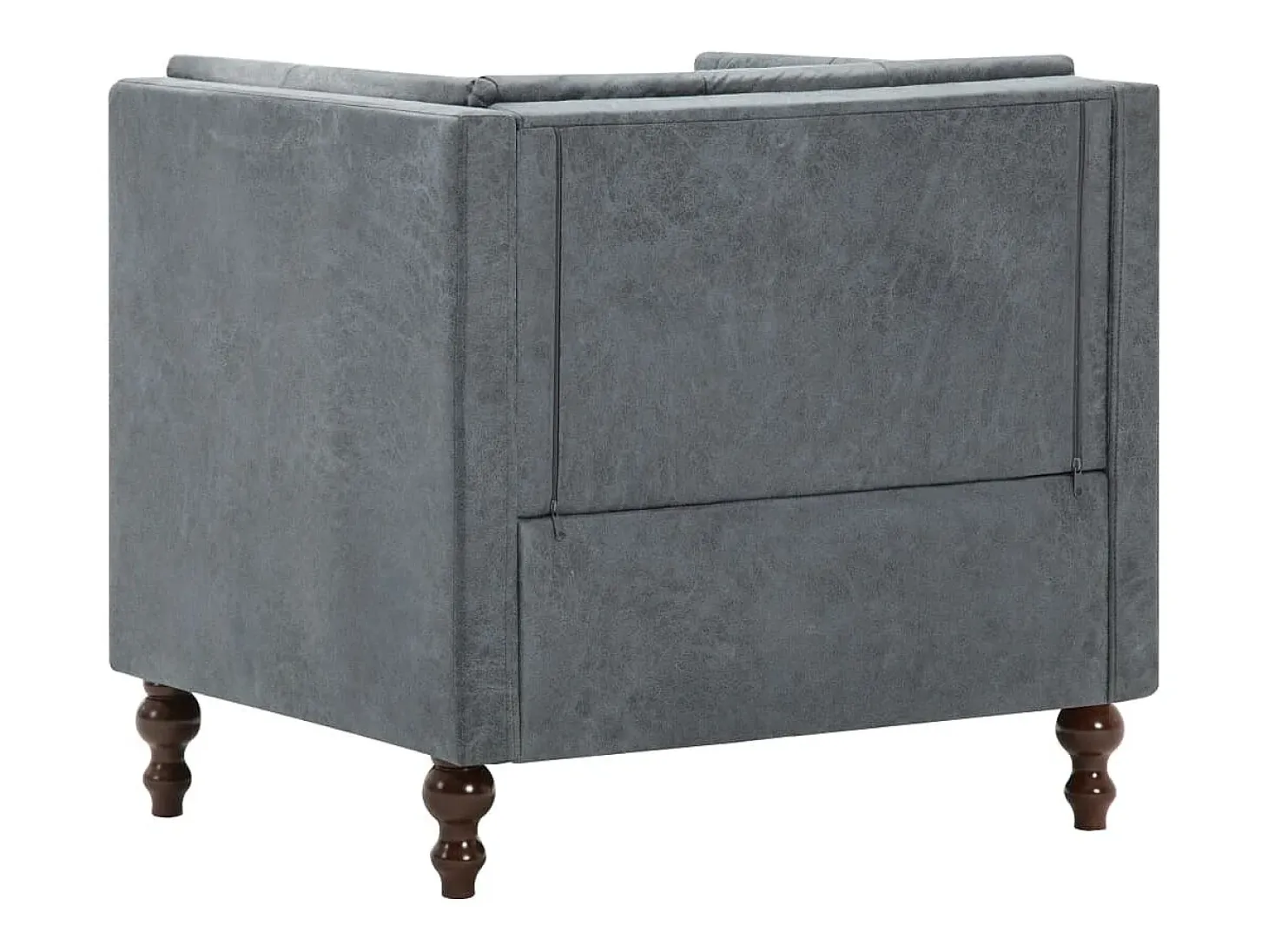 Sillón Santa Cruz tapizado de tela gris 70x72x68 cm