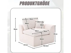 Sillón sencillo con cojín de pana - Beige