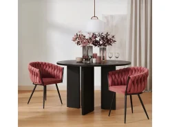 Sillón silla terciopelo diseño con reposabrazos cocina salón Chantilly - Rosa