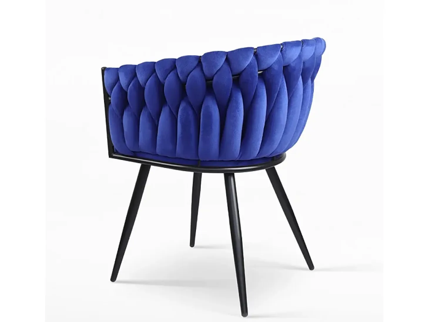 Sillón silla terciopelo diseño con reposabrazos cocina salón Chantilly - Azul Marino