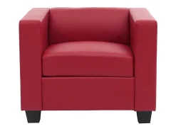 Sillón Sillón lounge Lille, Cuero, rojo