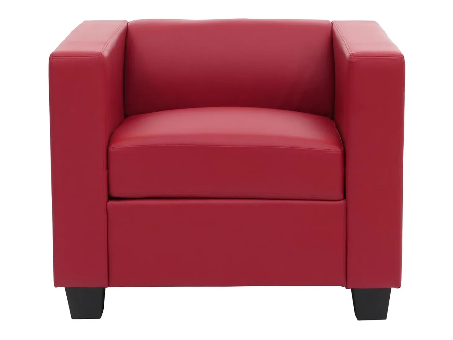 Sillón Sillón lounge Lille, Cuero, rojo