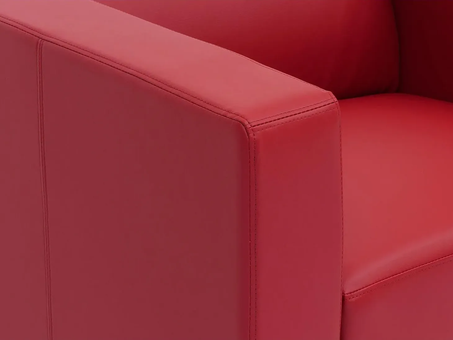 Sillón Sillón lounge Lille, Cuero, rojo