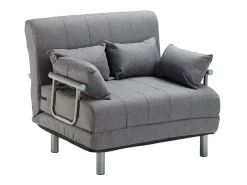 Sillón Sofá Cama Plegable Reposabrazos de tela Deborah Twin Dos Plazas - Gris