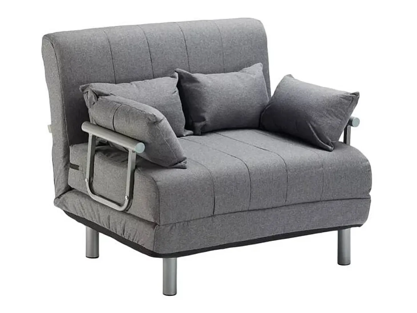 Sillón Sofá Cama Plegable Reposabrazos de tela Deborah Twin Dos Plazas - Gris