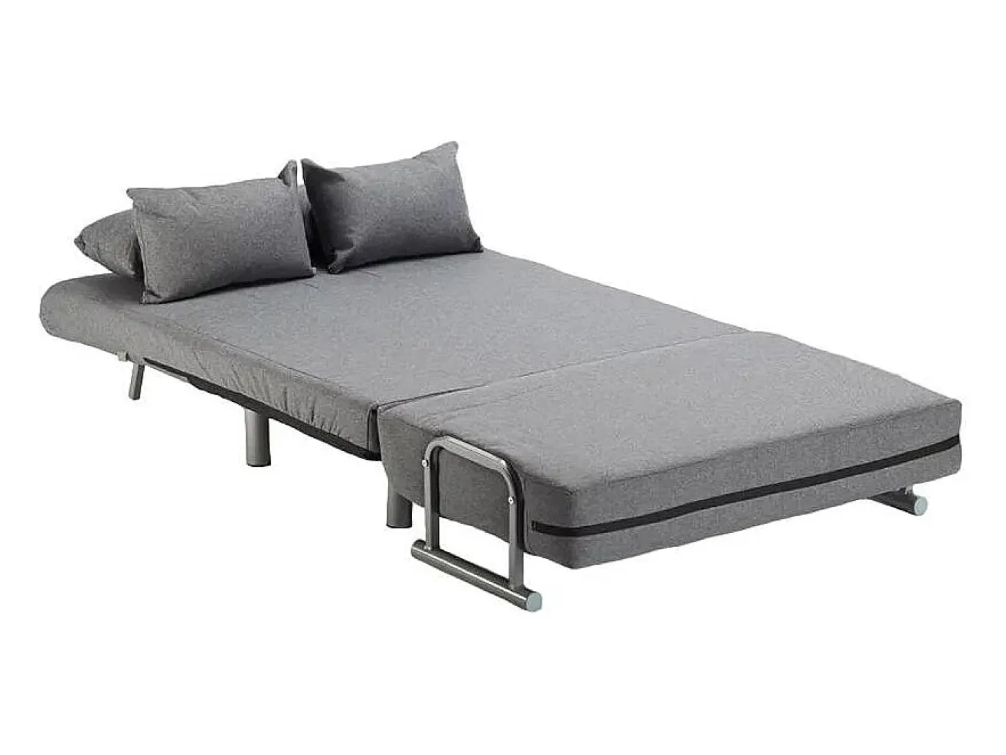 Sillón Sofá Cama Plegable Reposabrazos de tela Deborah Twin Dos Plazas - Gris